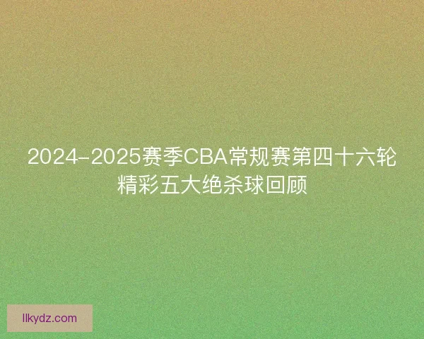 2024-2025赛季CBA常规赛第四十六轮精彩五大绝杀球回顾