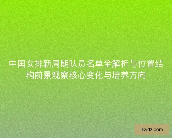 中国女排新周期队员名单全解析与位置结构前景观察核心变化与培养方向
